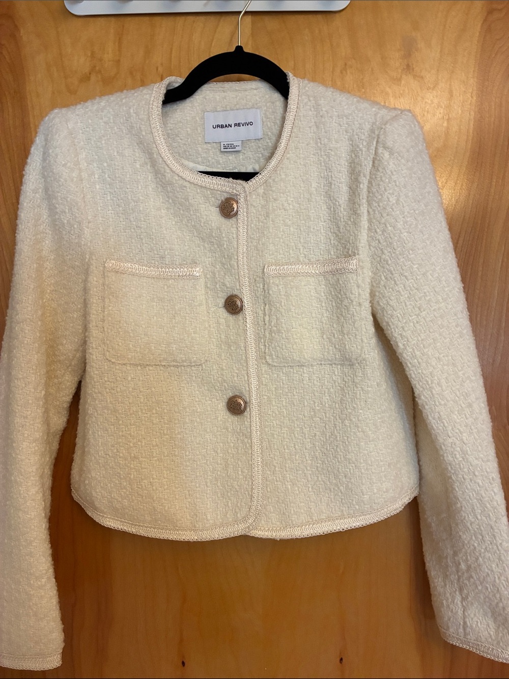 Urban Revivo Women's Cream Bouclé Blazer - New Without Tags